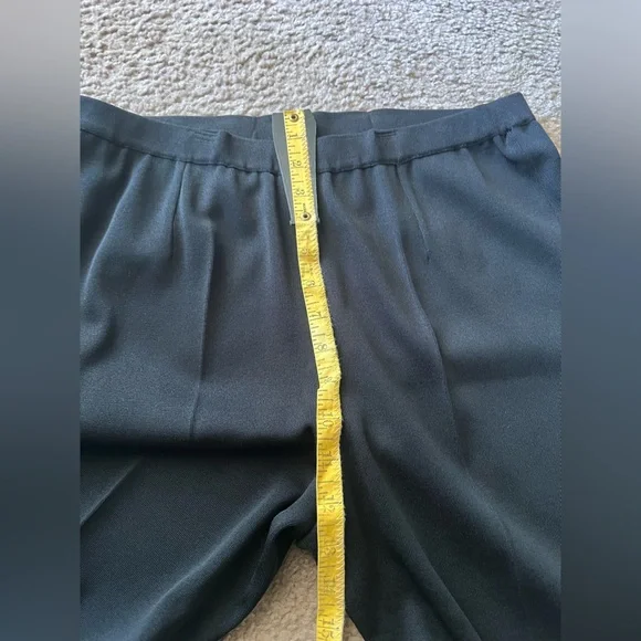 MING WANG Knit Straight-Leg Sz M Black Pull-On Pants Elastic Waistband - Picture 5 of 8